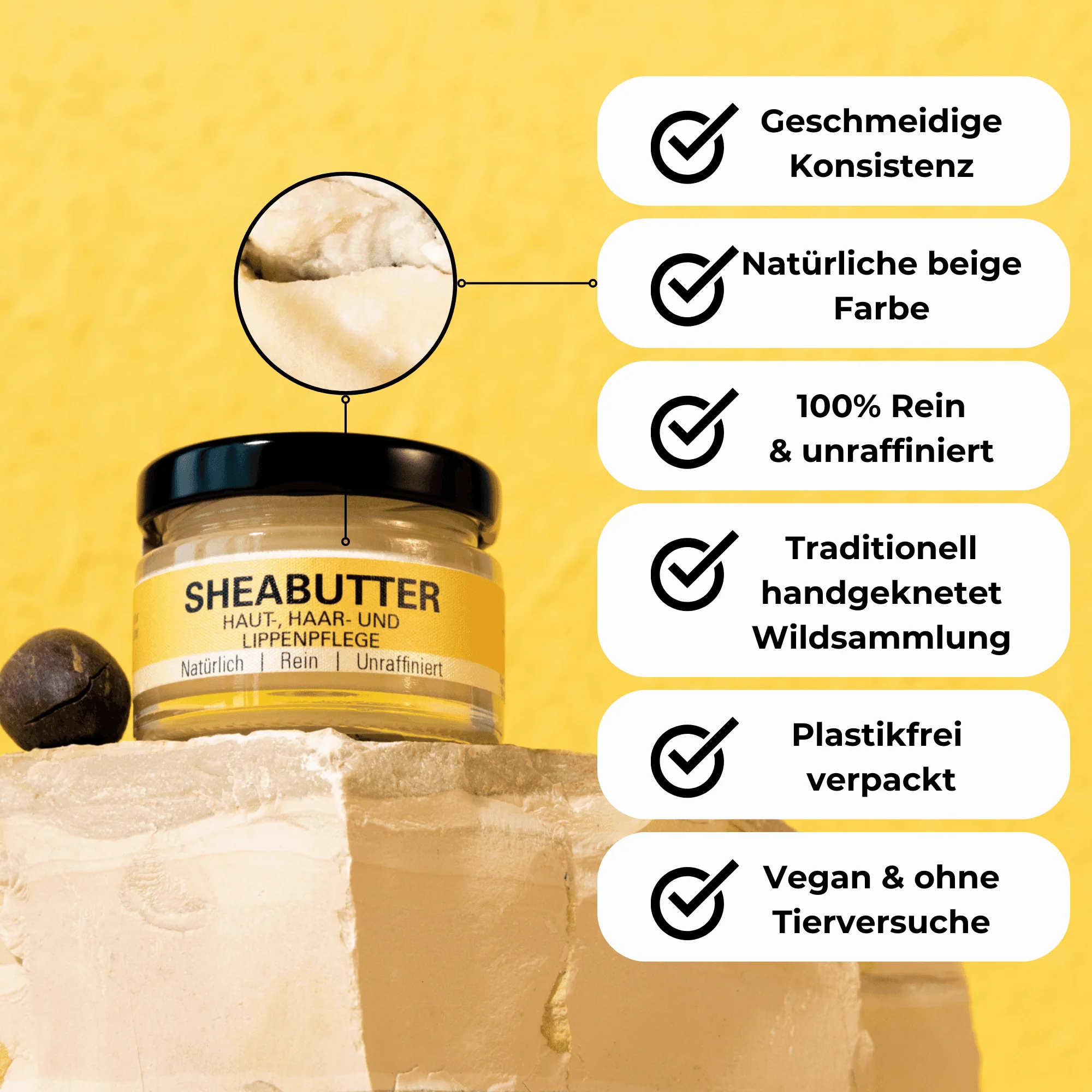 30 ml unraffinierte Sheabutter 100% Rein & Unraffiniert Traditionell hergestellt im Glastiegel | LASOYI - Image 3